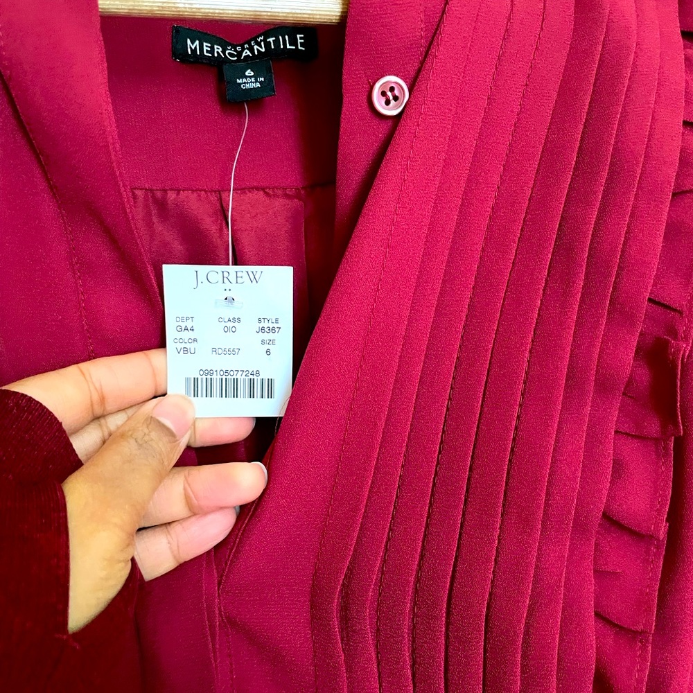 Pretty red ruffle dress from J.Crew factory.